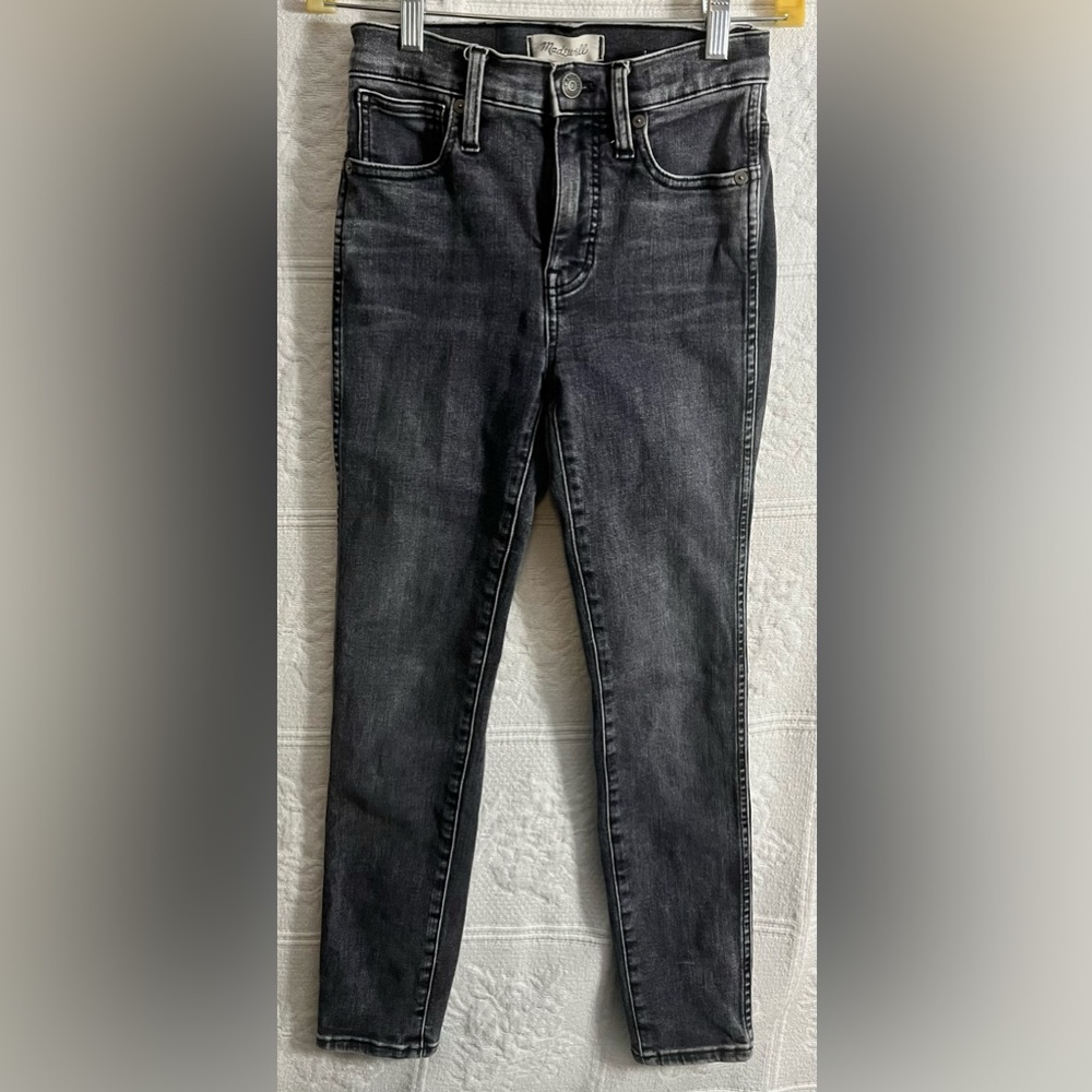 Madewell Faded Black Jeans 10” High Rise Skinny Crop Size 23
